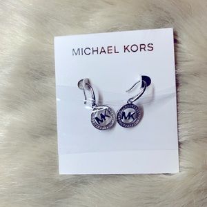 Michael Kora drop logo earrings